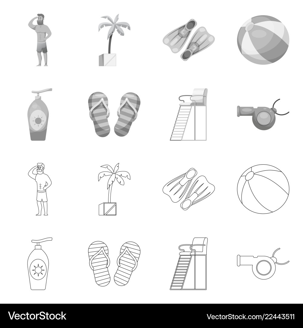 Isolated object of pool and swimming symbol set Isolated object of pool and swimming symbol set vector image