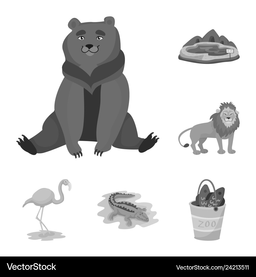 Isolated object of zoo and park symbol collection Isolated object of zoo and park symbol collection vector image