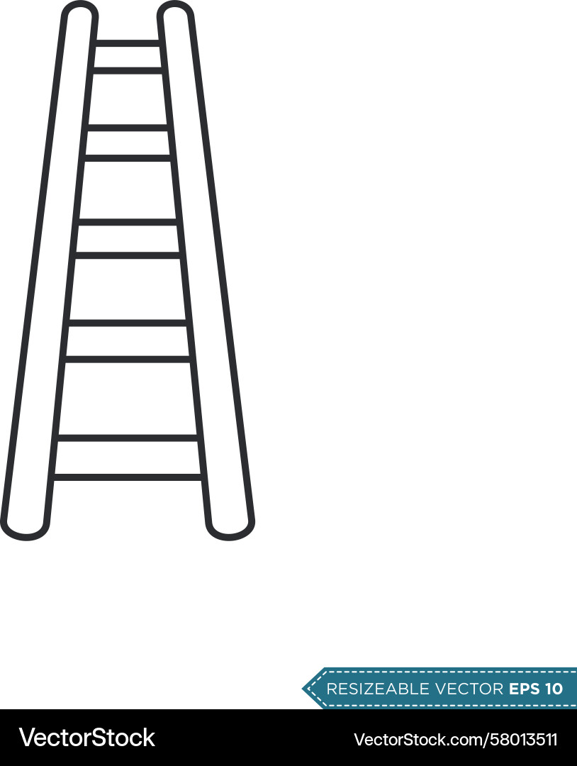 Ladder Icon - Simple Template Vector Image