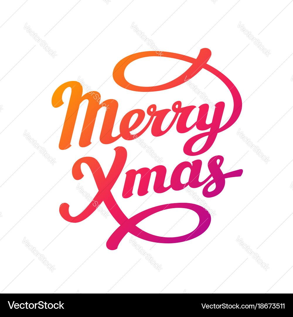 Merry Christmas Script Card Vector Image