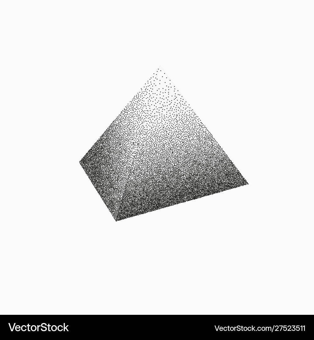 Pointillist 3D Pyramid Vector Image