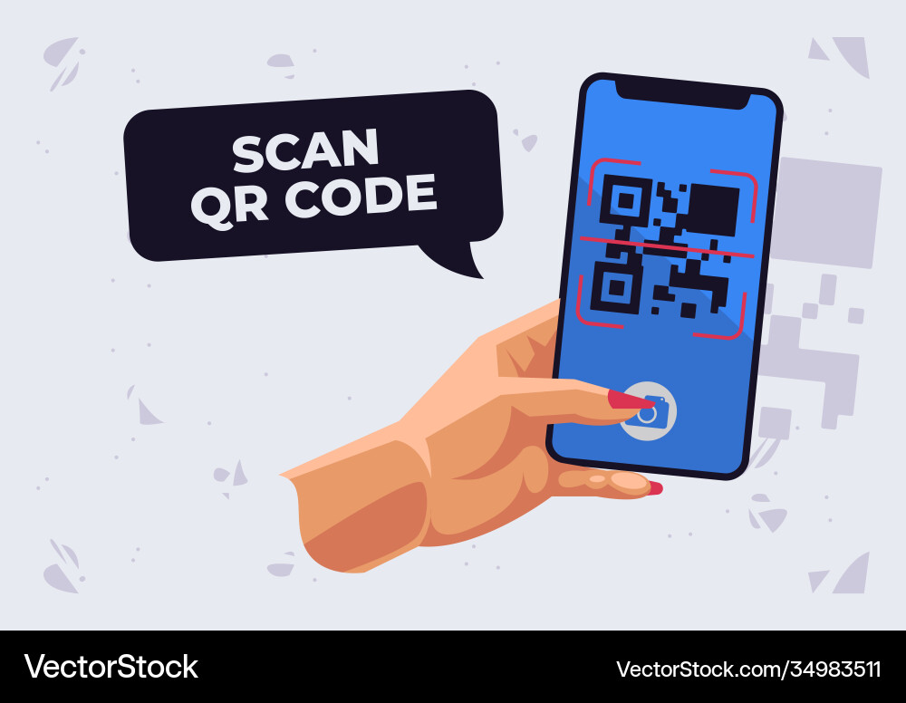 Qr-Code mit Kamera scannen Qr-Code mit Kamera scannen vektorbild