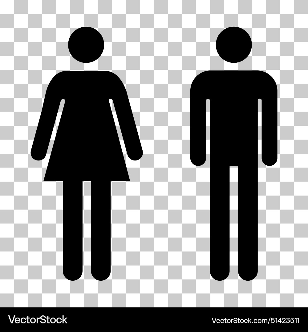 Restroom women and men wc symbol flat web button Vector Image