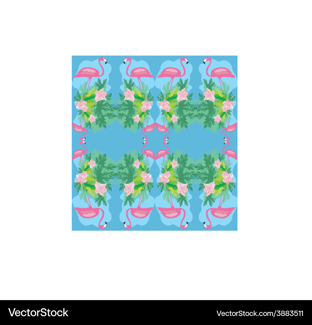 Seamless flamingo bird pattern Vector Image