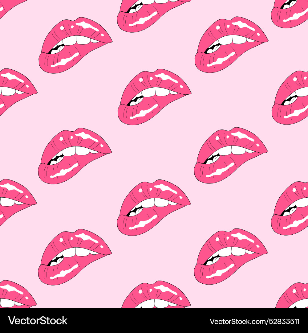 Seamless pattern with sexy pink lips Seamless pattern with sexy pink lips vector image