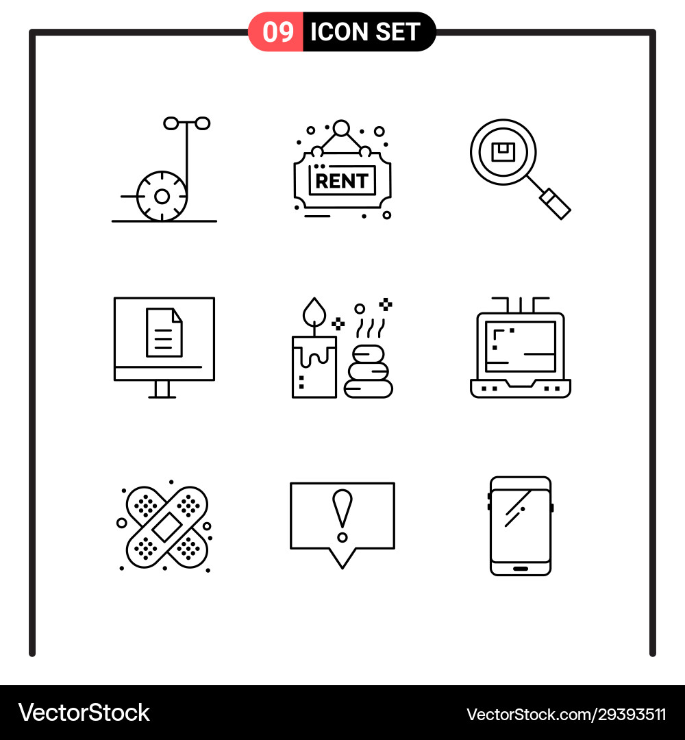 Set 9 line style icons for web and mobile Set 9 line style icons for web and mobile Vector Image