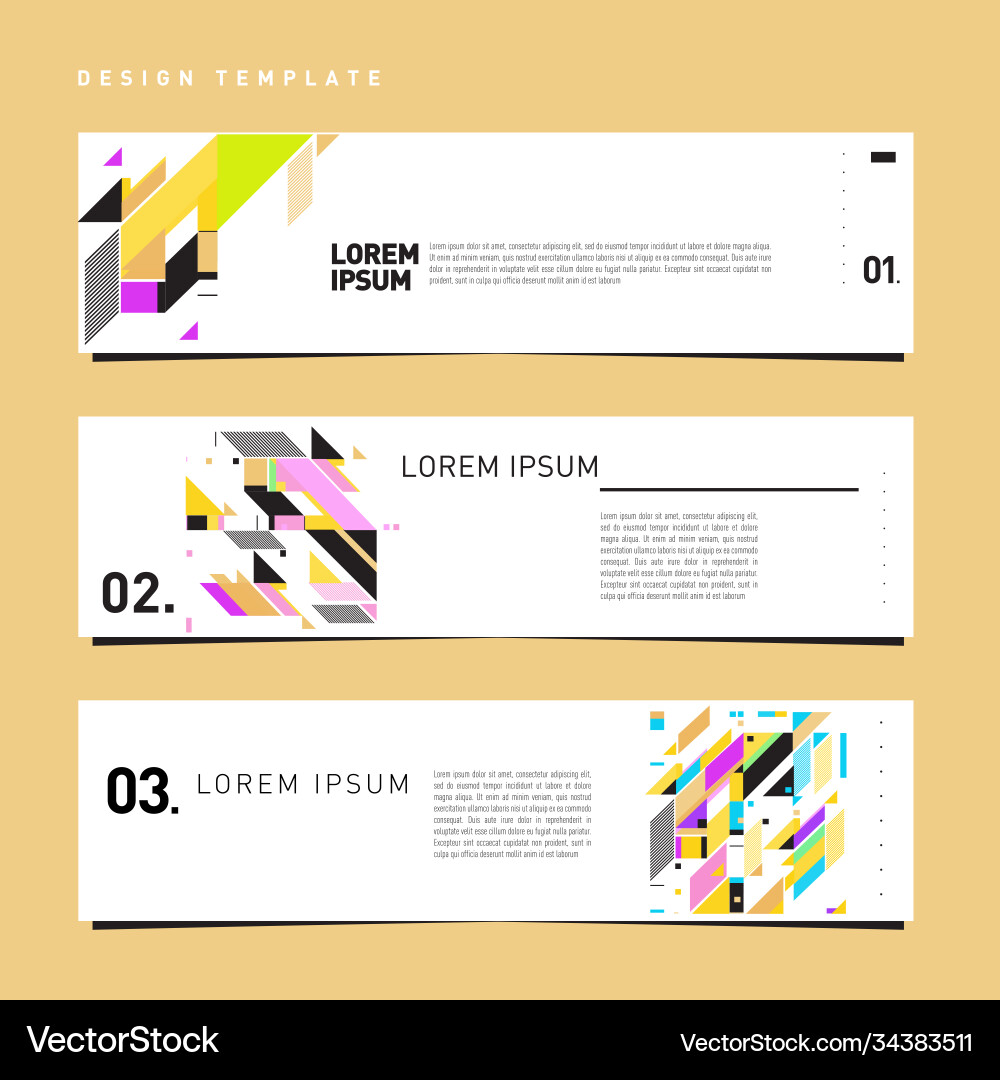 Set abstract banner web design template retro Set abstract banner web design template retro vector image
