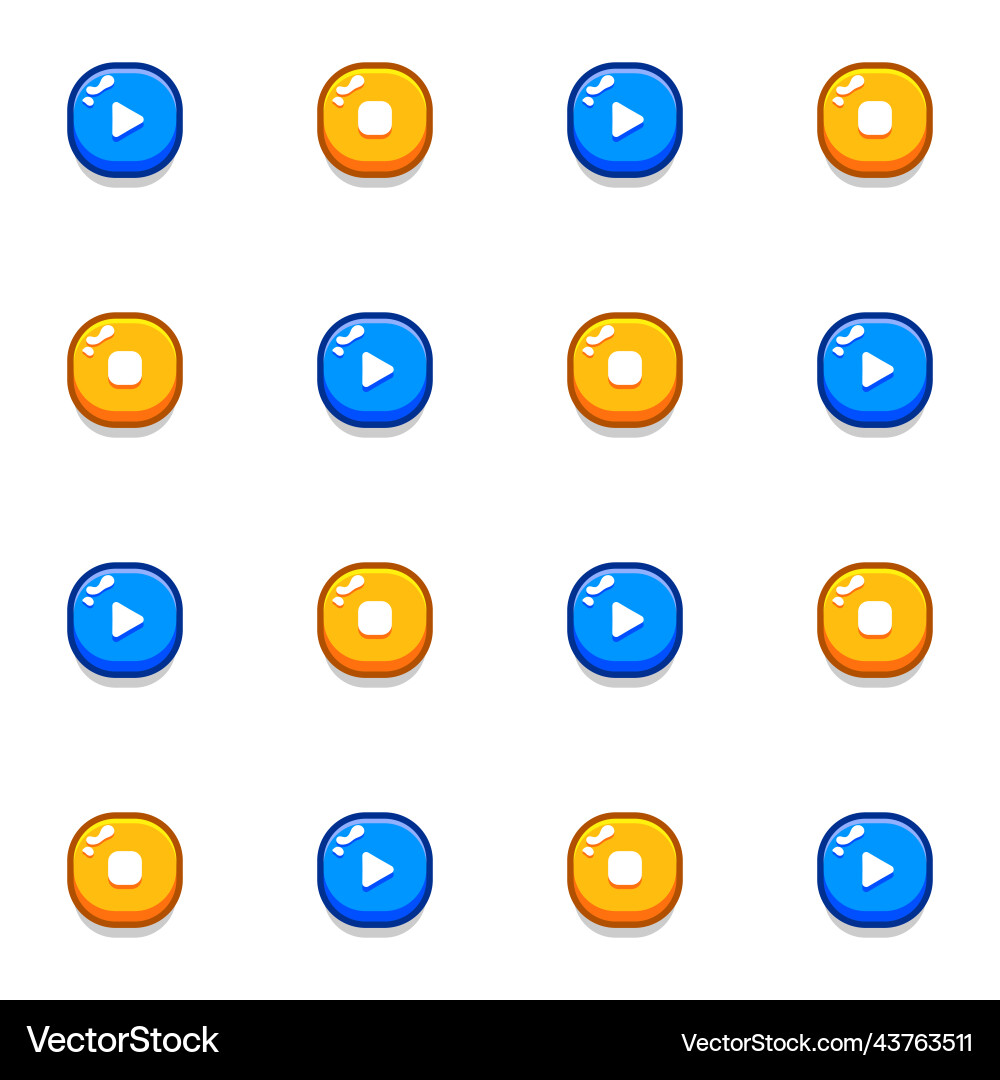 Set of buttons for games applications vector image