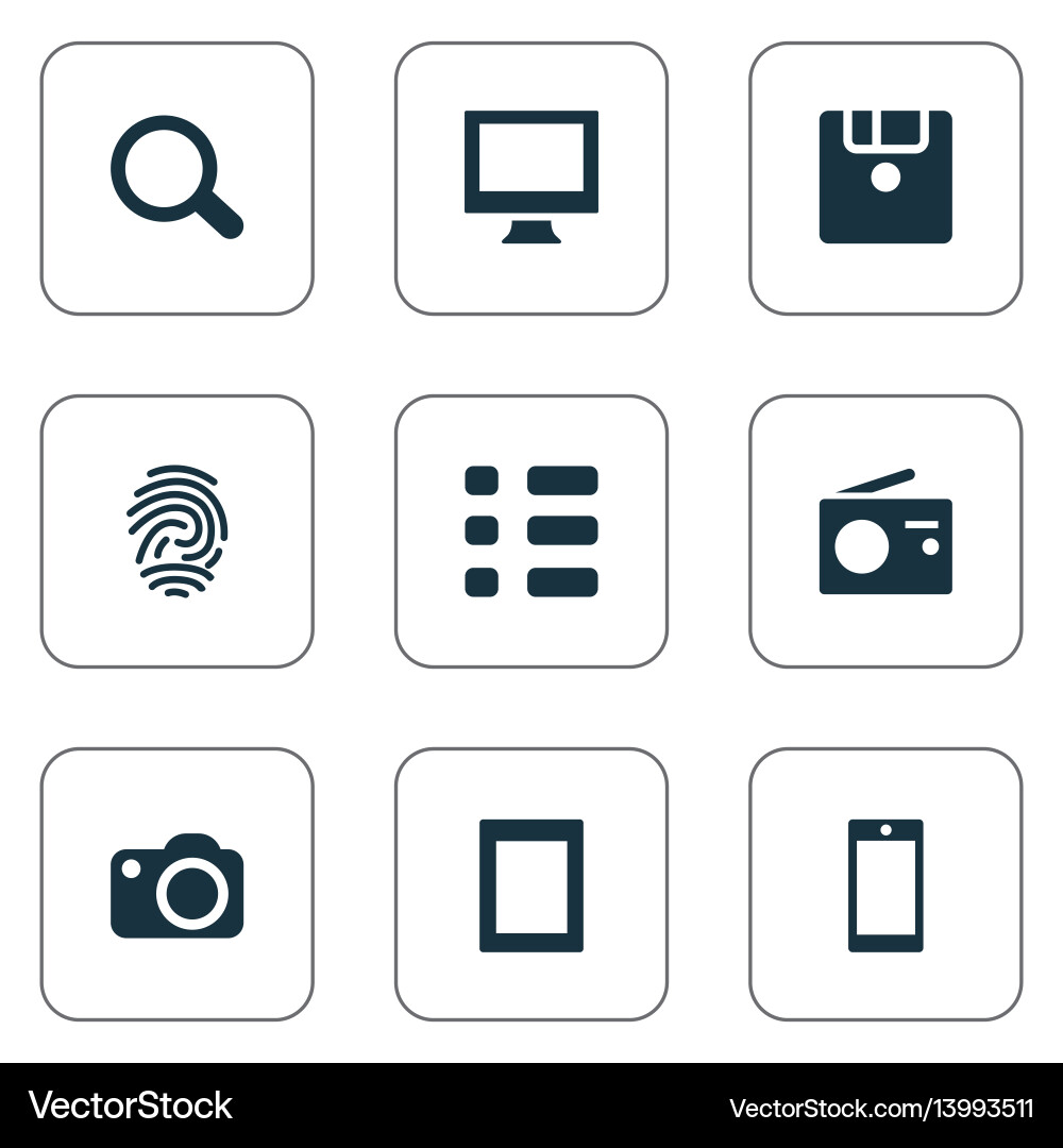 Set of simple device icons vector image