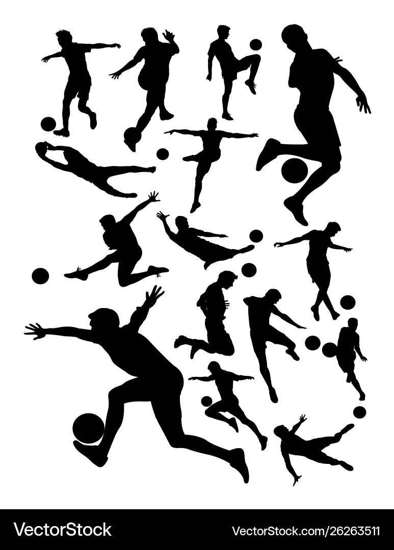 Soccer player detail silhouette Soccer player detail silhouette Vector Image