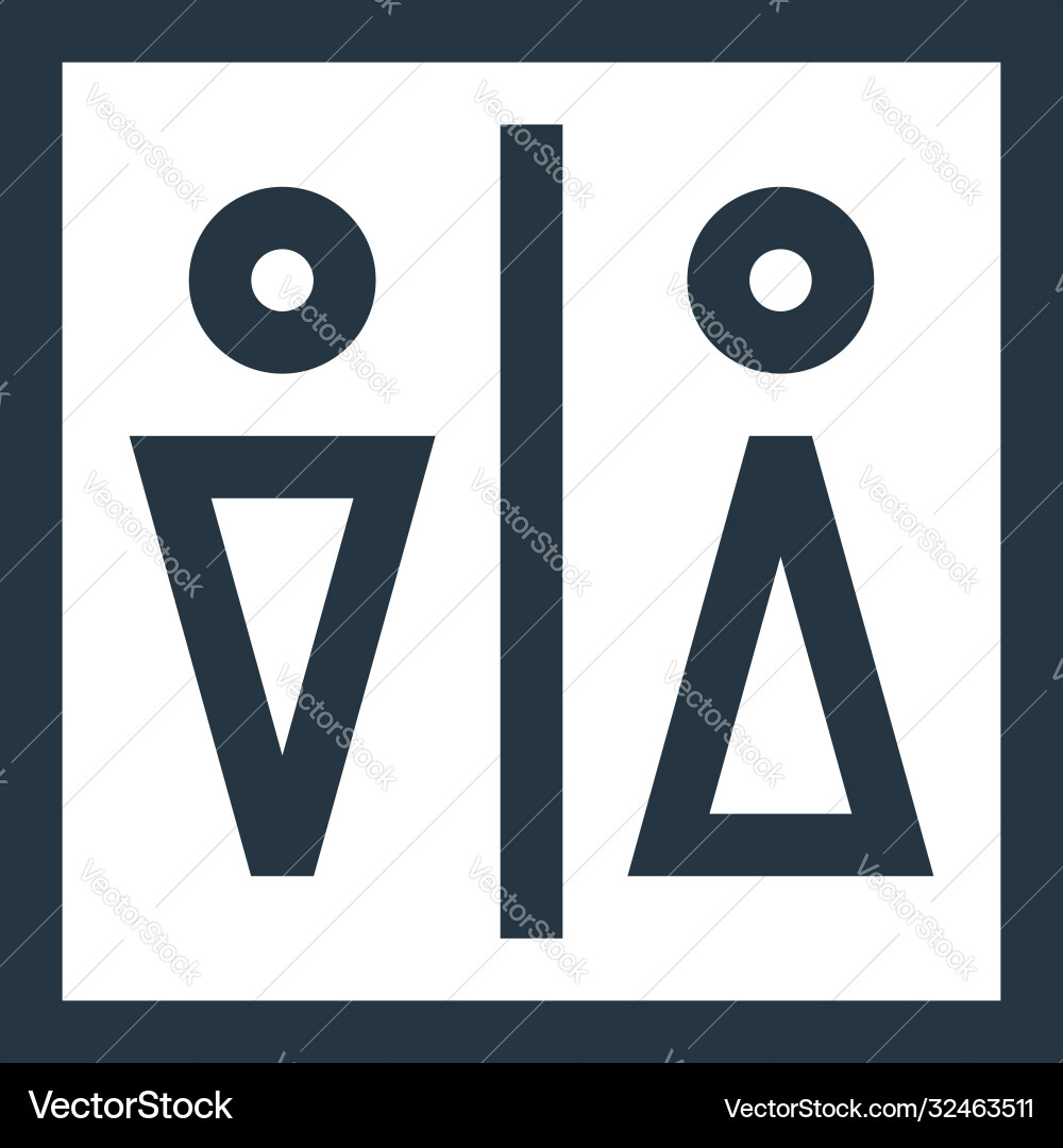 Wc icon editable stroke linear symbol Wc icon editable stroke linear symbol Vector Image
