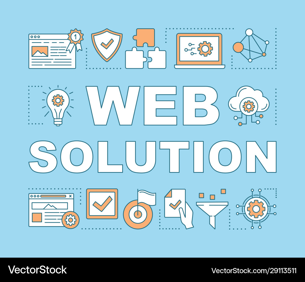 Web solution word concepts banner Vector Image