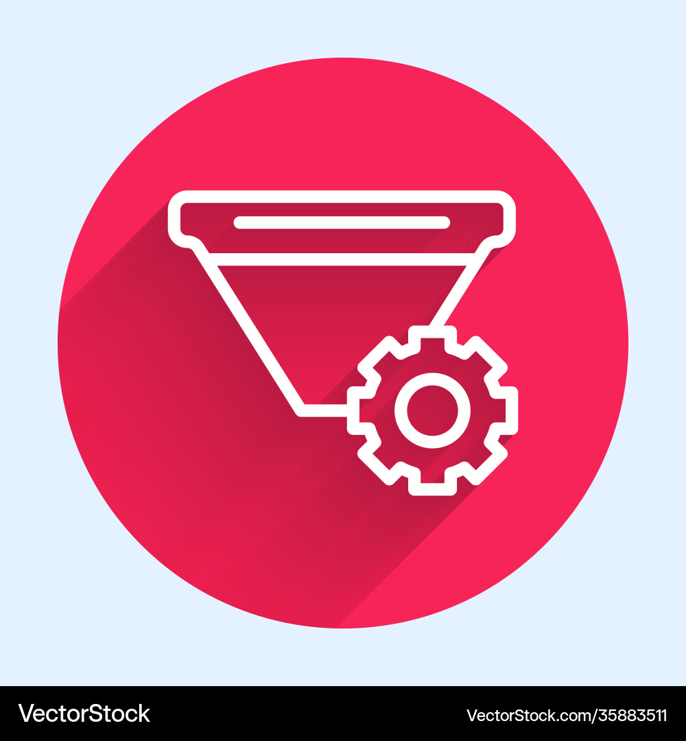White line filter setting icon isolated with long White line filter setting icon isolated with long vector image