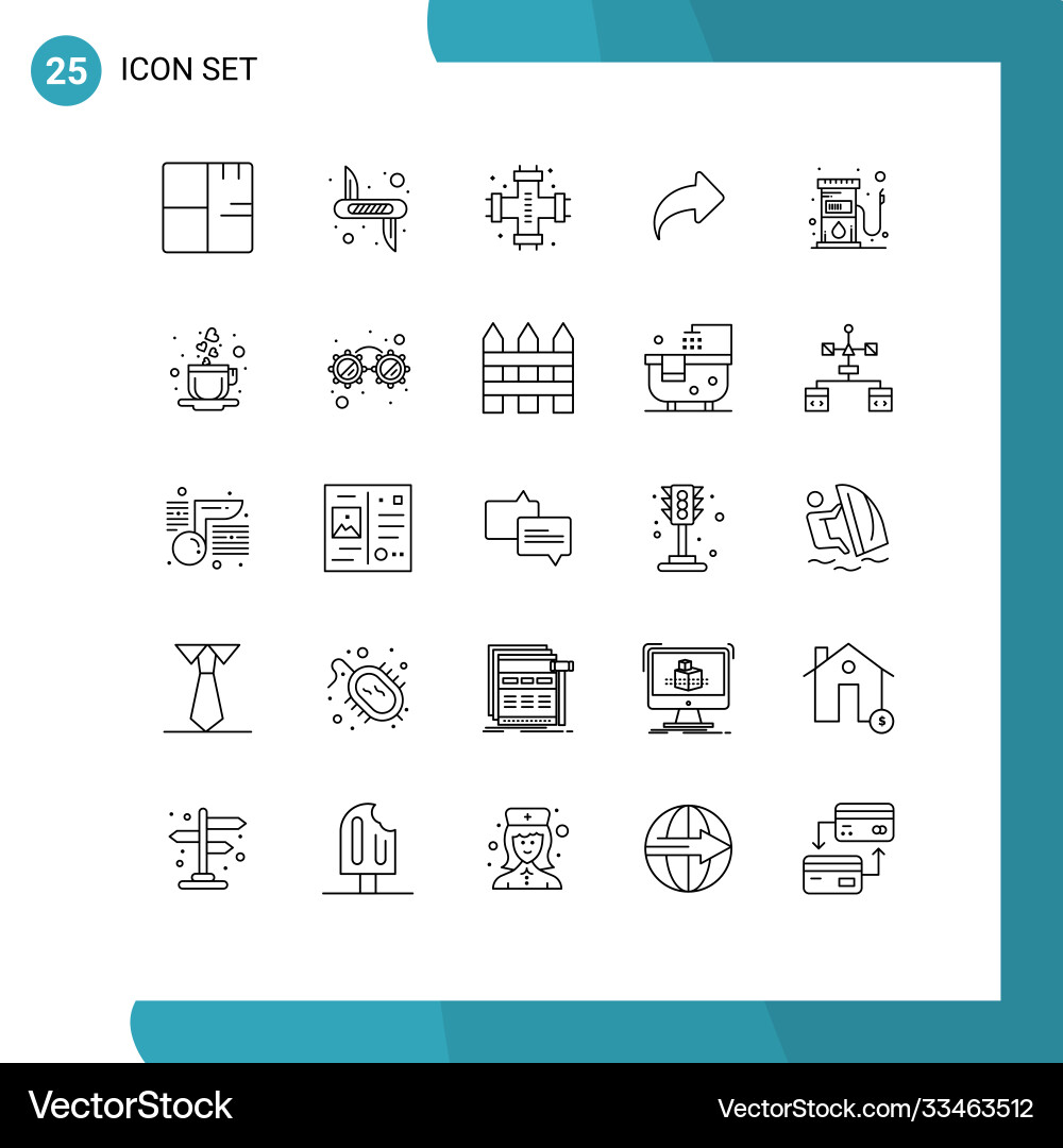25 universal lines set for web and mobile Vector Image