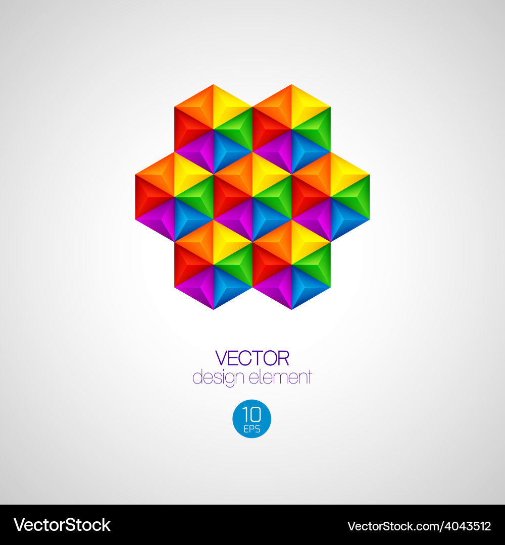 3d triangular background vector image