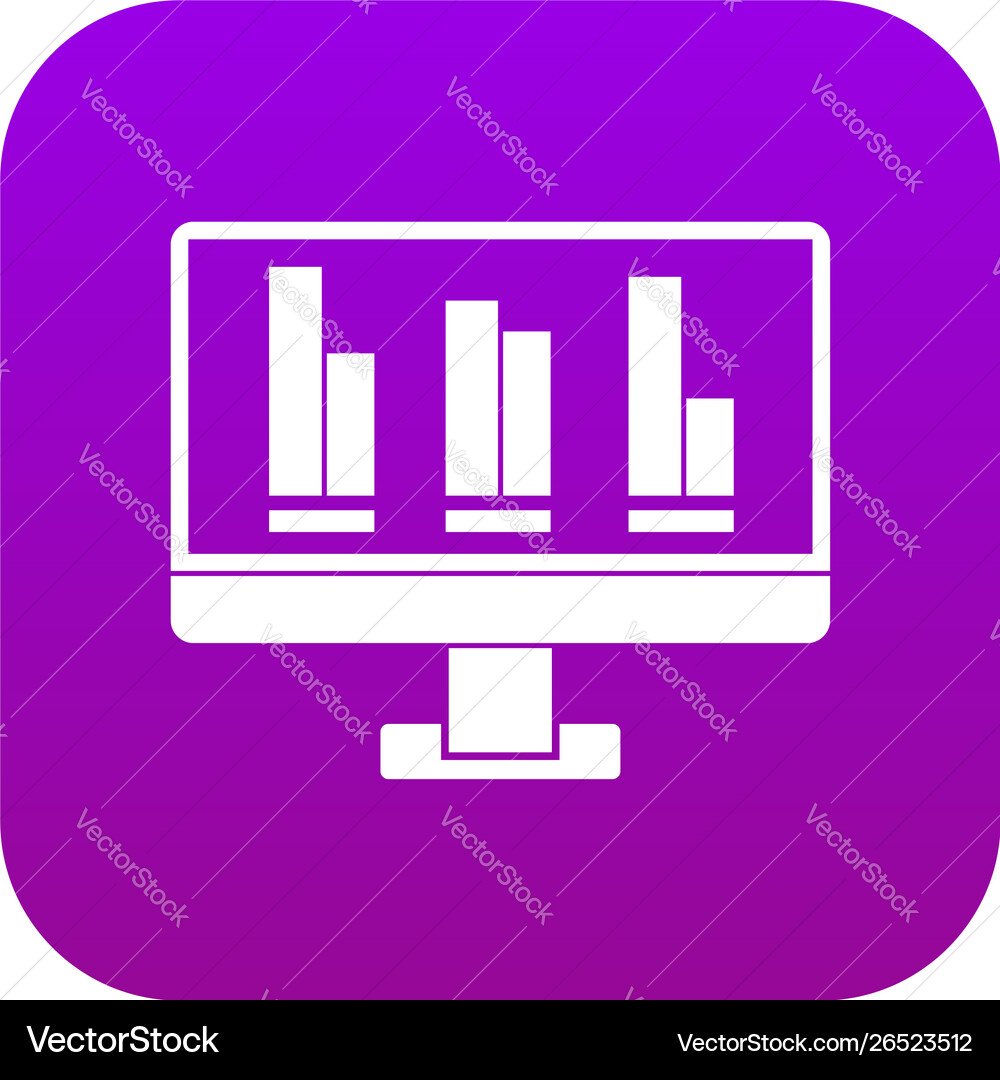 Business graph at computer screen icon digital Business graph at computer screen icon digital vector image