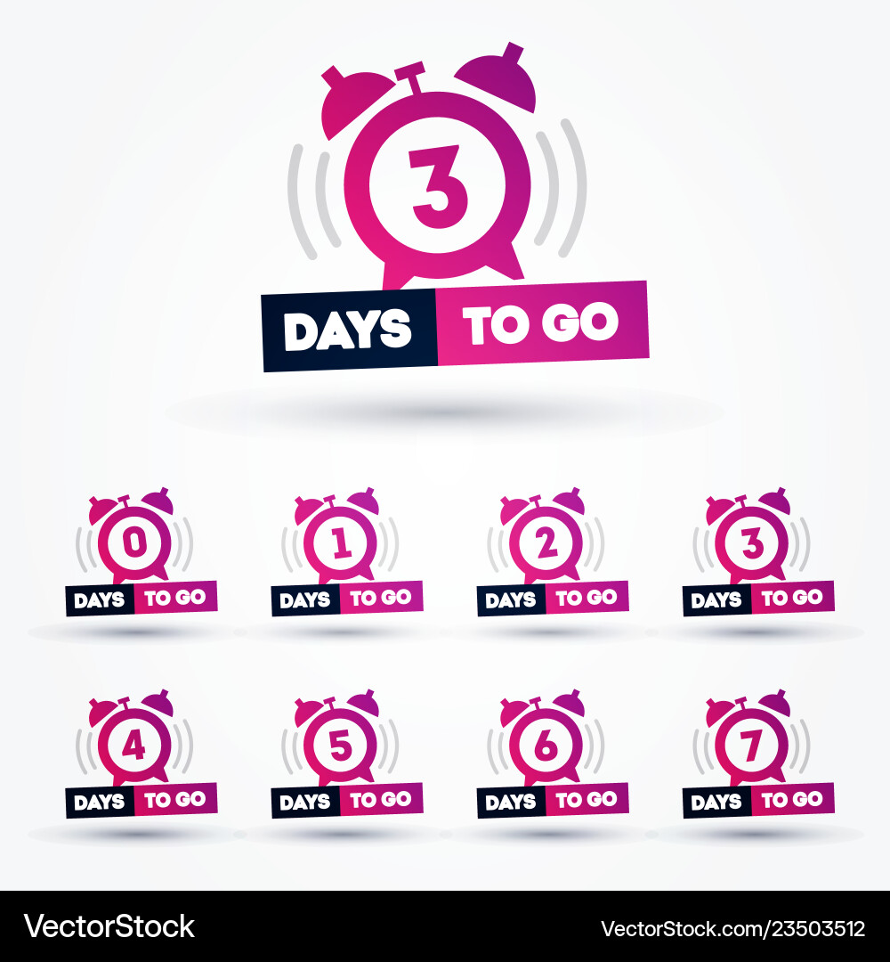 Days to Go Clock Icon vector image