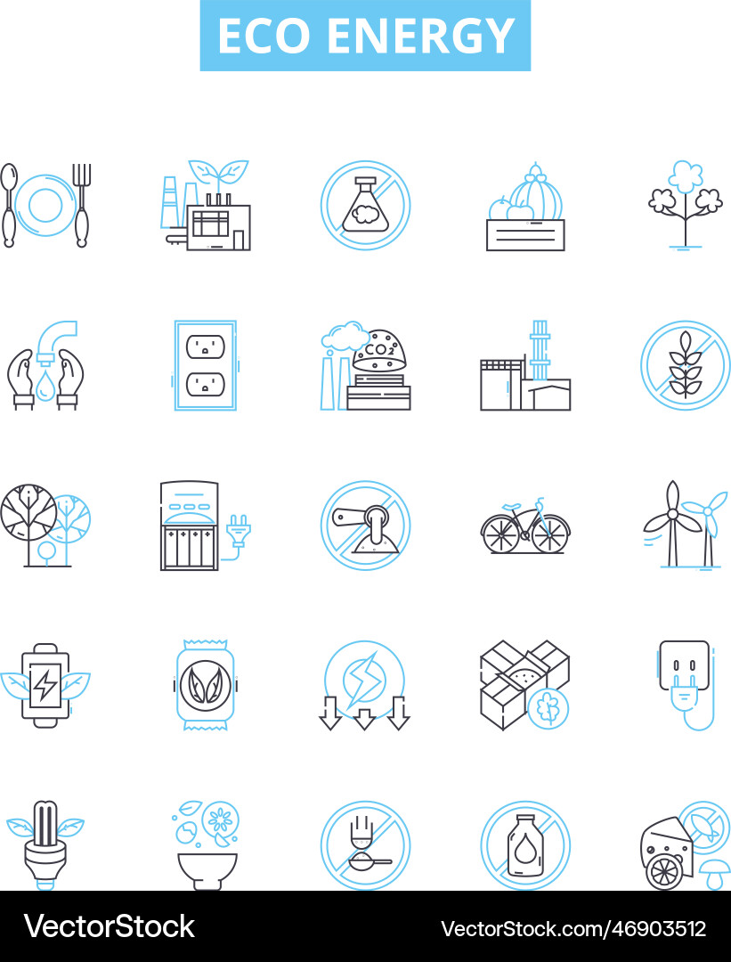 Eco energy line icons set eco-energy Eco energy line icons set eco-energy vector image