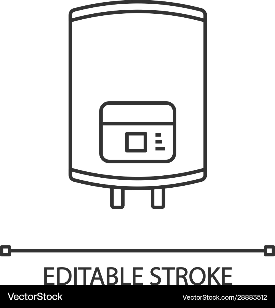 Electric water heater linear icon vector image