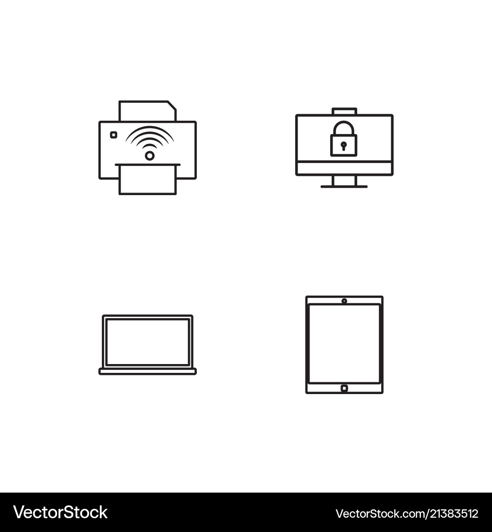 Electrical devices linear icons set simple vector image
