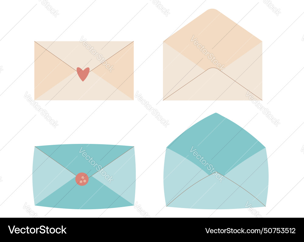 Envelopes set message in letters closed vector image