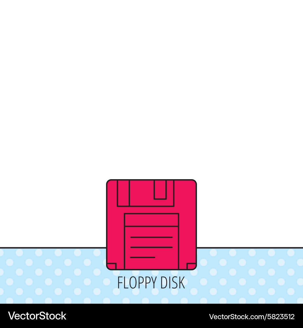 Floppy disk icon retro data storage sign Vector Image