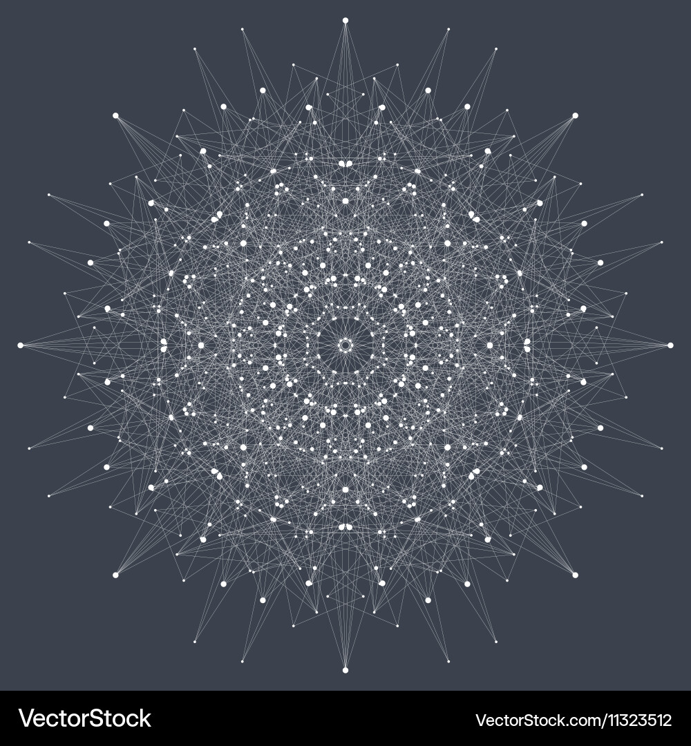 Fractal element with compounds lines and dots big vector image
