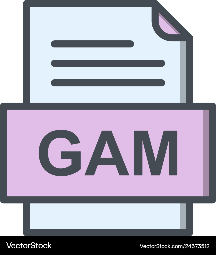 Gam file document icon Vector Image