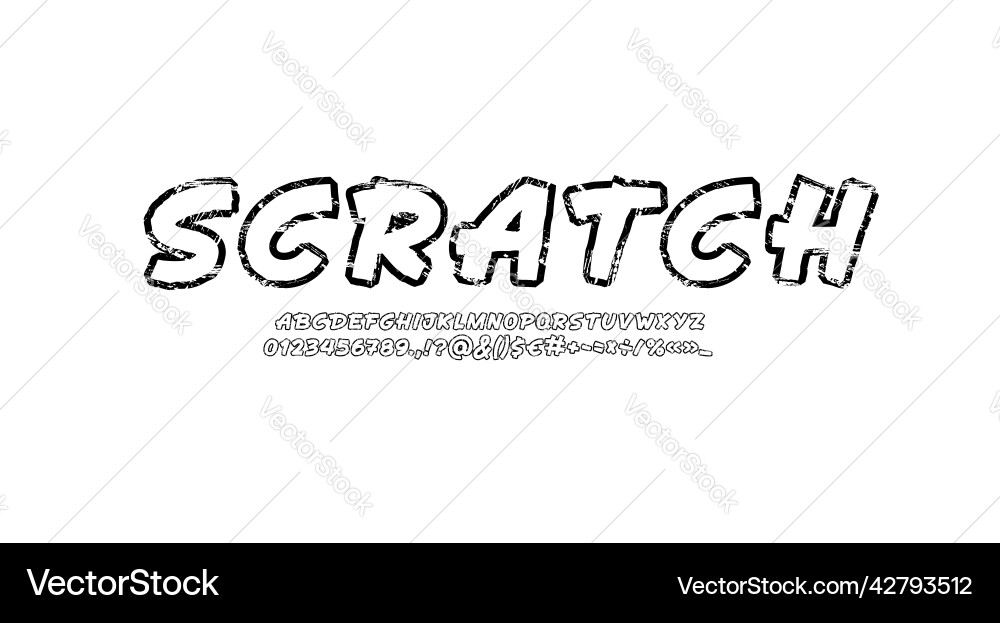 Handwritten shabby font script rough alphabet Handwritten shabby font script rough alphabet vector image