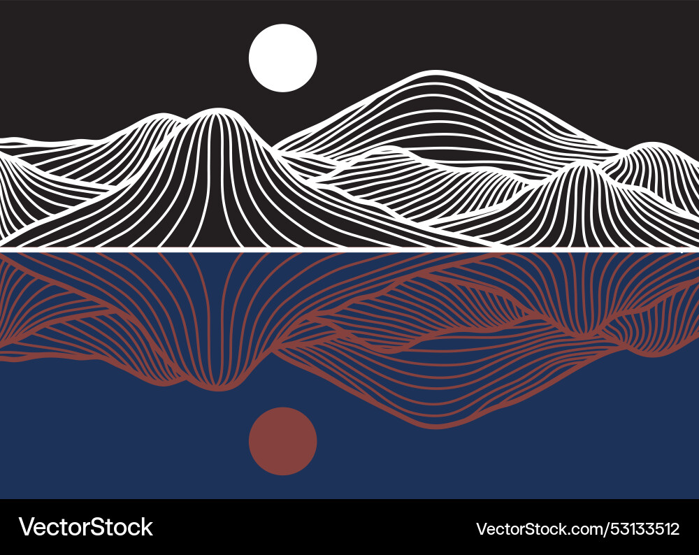 Japanese background with line wave pattern Japanese background with line wave pattern Vector Image
