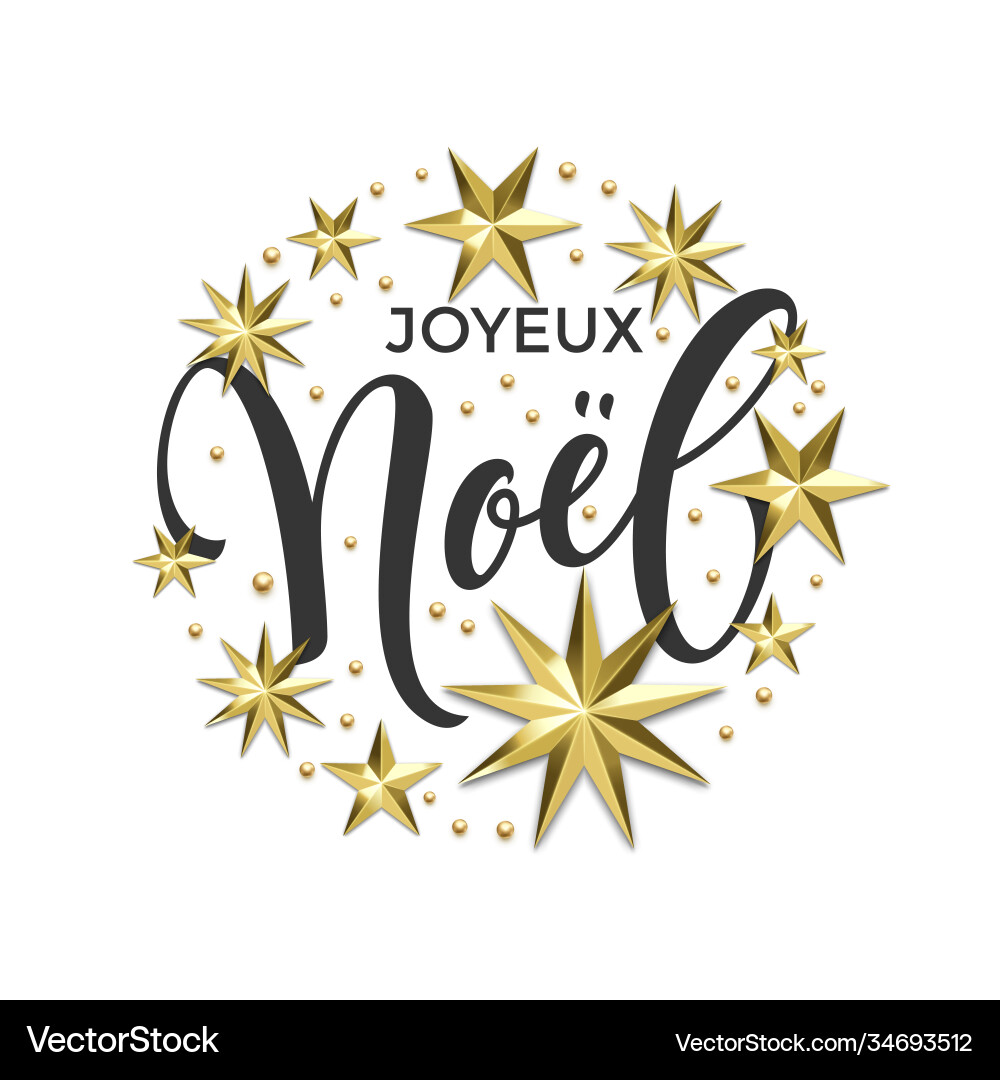 Joyeux noel french merry christmas golden Joyeux noel french merry christmas golden vektorbild