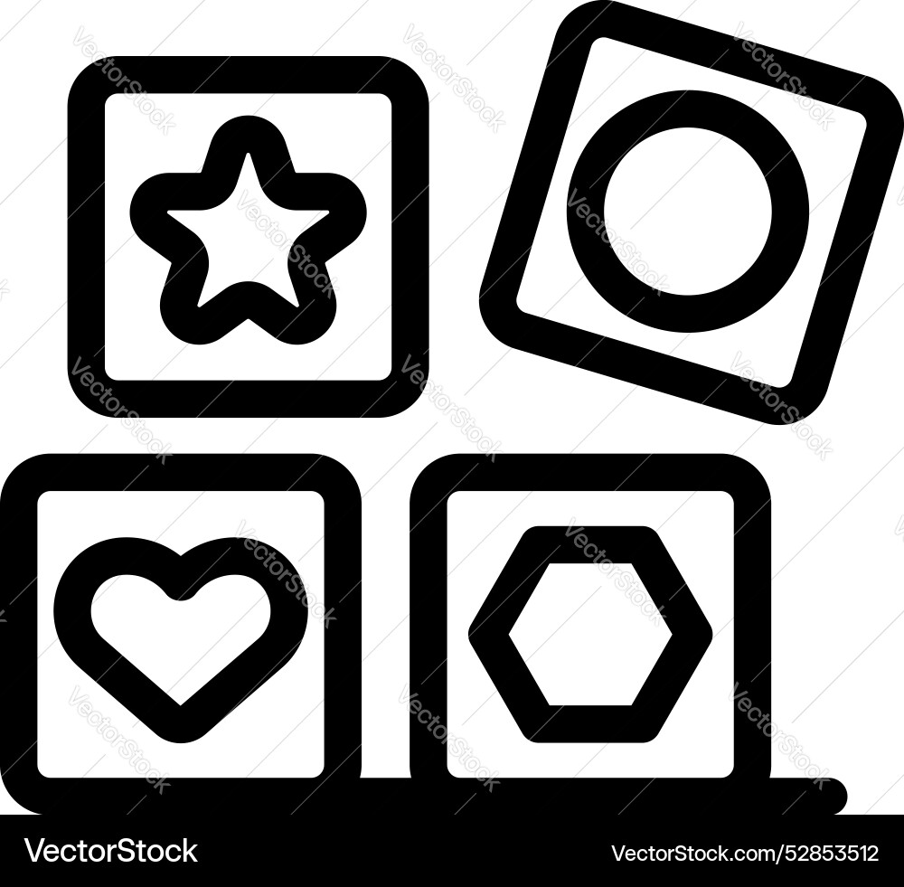 Line drawing of simple blocks featuring basic Line drawing of simple blocks featuring basic vector image