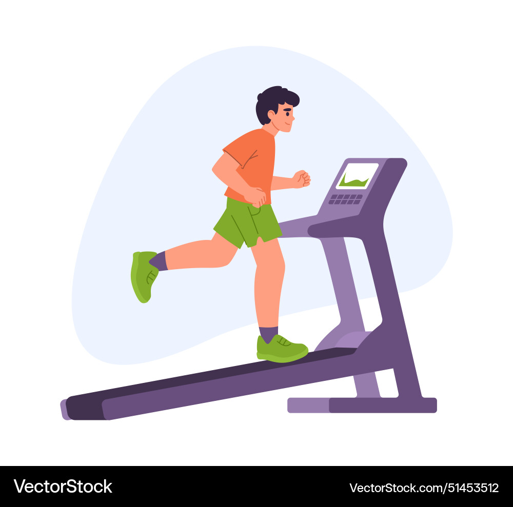 Man running on treadmill Vector Image