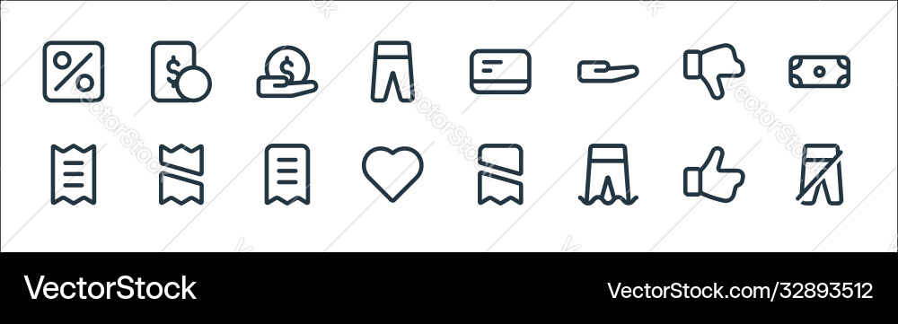Marketplace line icons linear set quality Vector Image