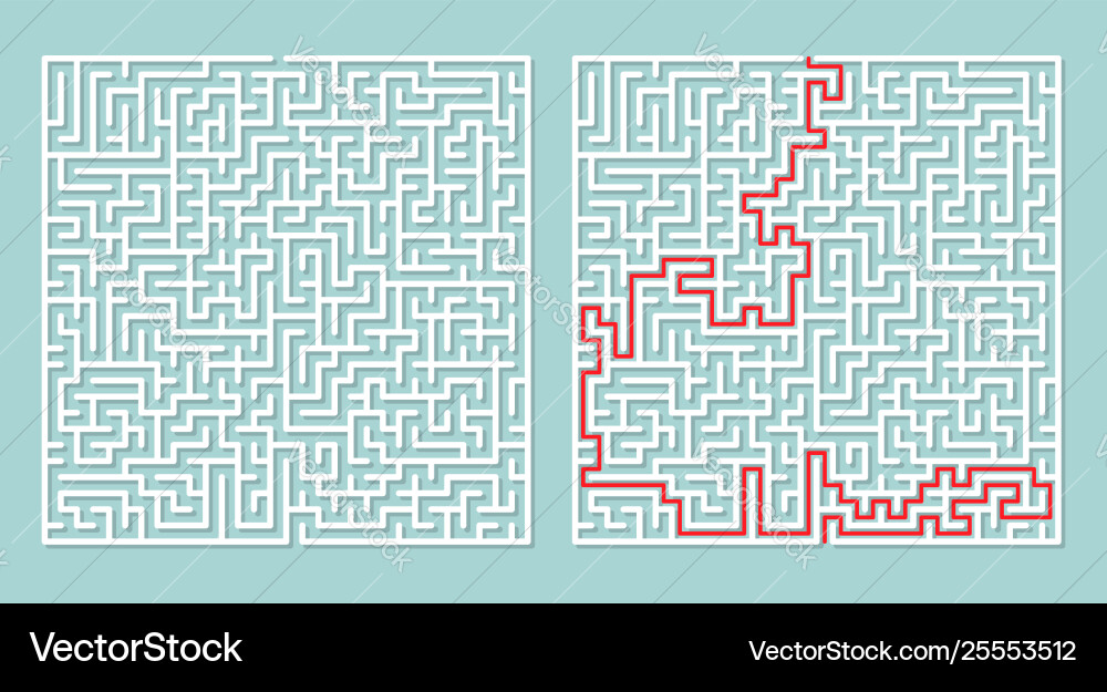 Maze labyrinth in flat style Maze labyrinth in flat style vector image