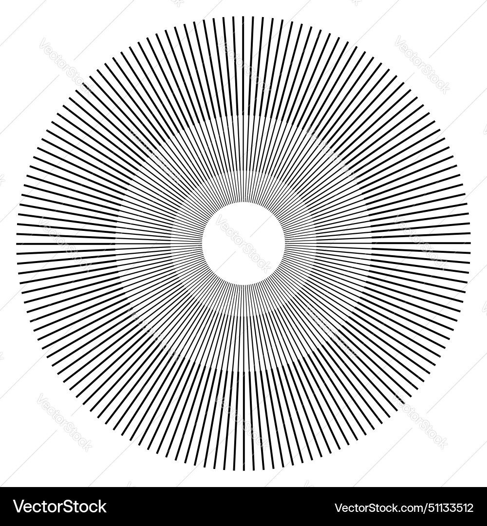 Radial rays circular design element Vector Image