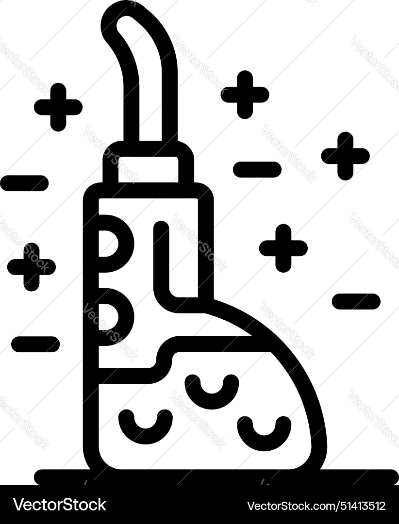 Science experiment icon with bubbling flask Science experiment icon with bubbling flask vector image