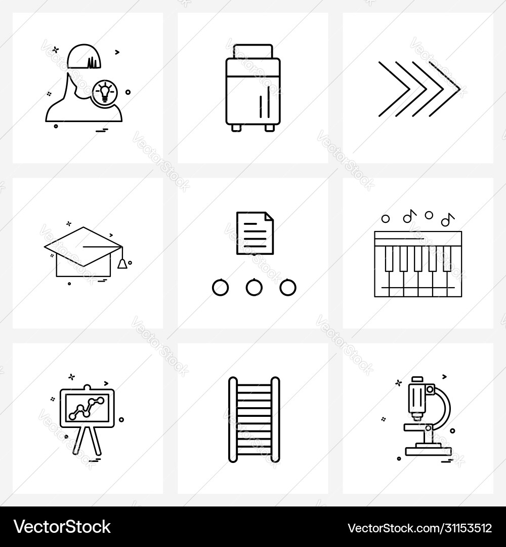 Set 9 simple line icons for web and print Vector Image