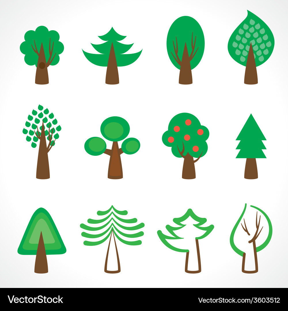 Tree icons Vector Image