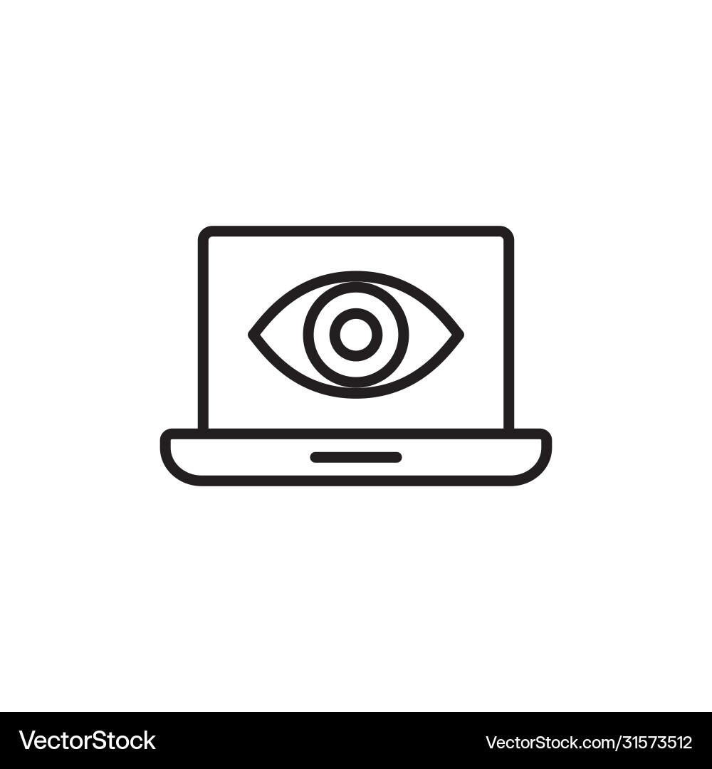Web monitoring line black icon Web monitoring line black icon Vector Image