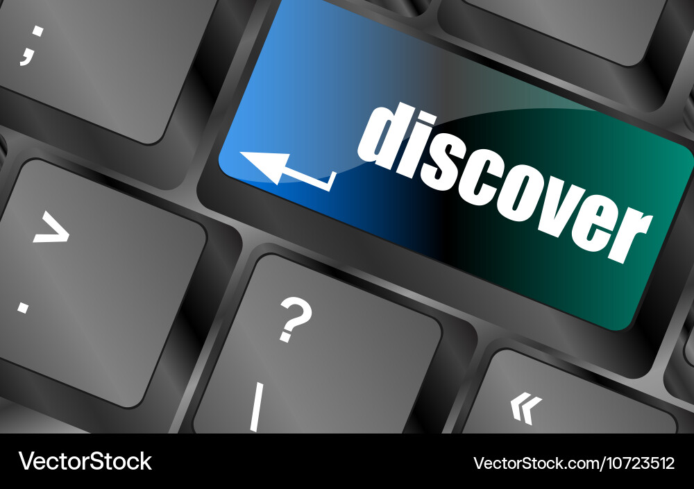 Word discover on computer keyboard keys vector image