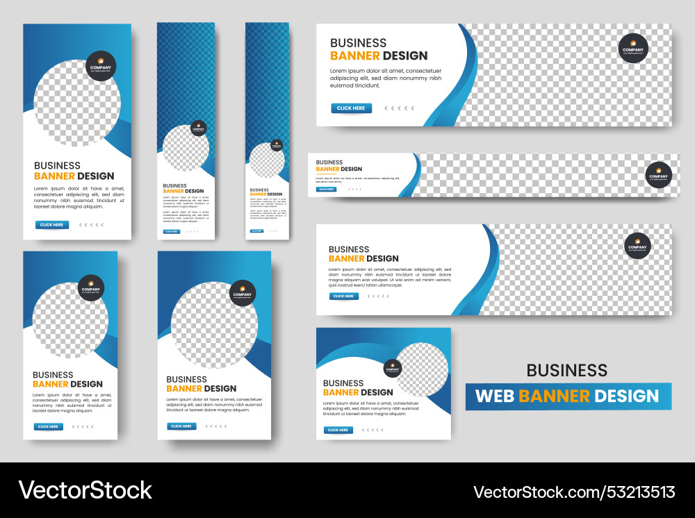 Abstract banner design web template set vector image