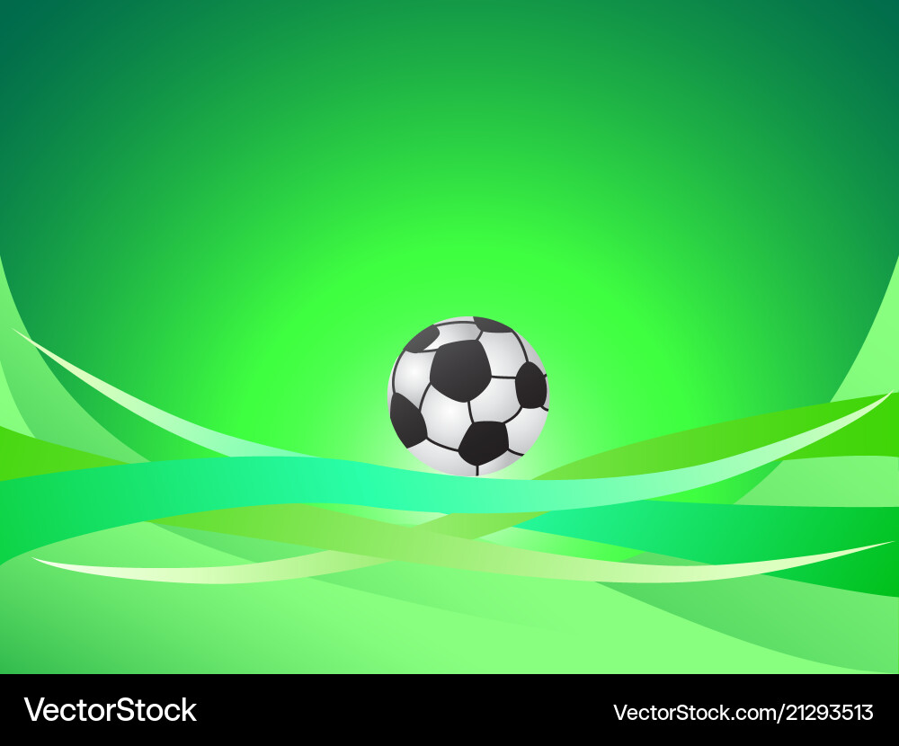 Abstract green curve background with soccer ball Abstract green curve background with soccer ball vector image