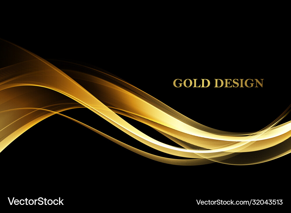Abstract shiny color gold wave design element Abstract shiny color gold wave design element vector image