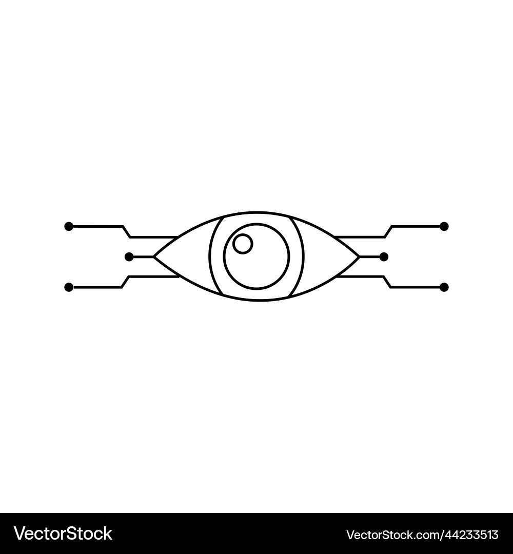 Ai icon line art style machine learning Ai icon line art style machine learning vector image