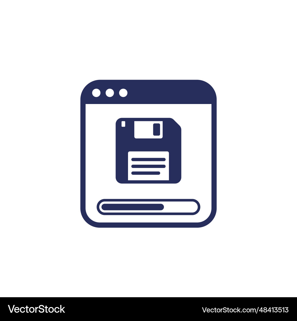 Backup or copy files icon with floppy disk vector image