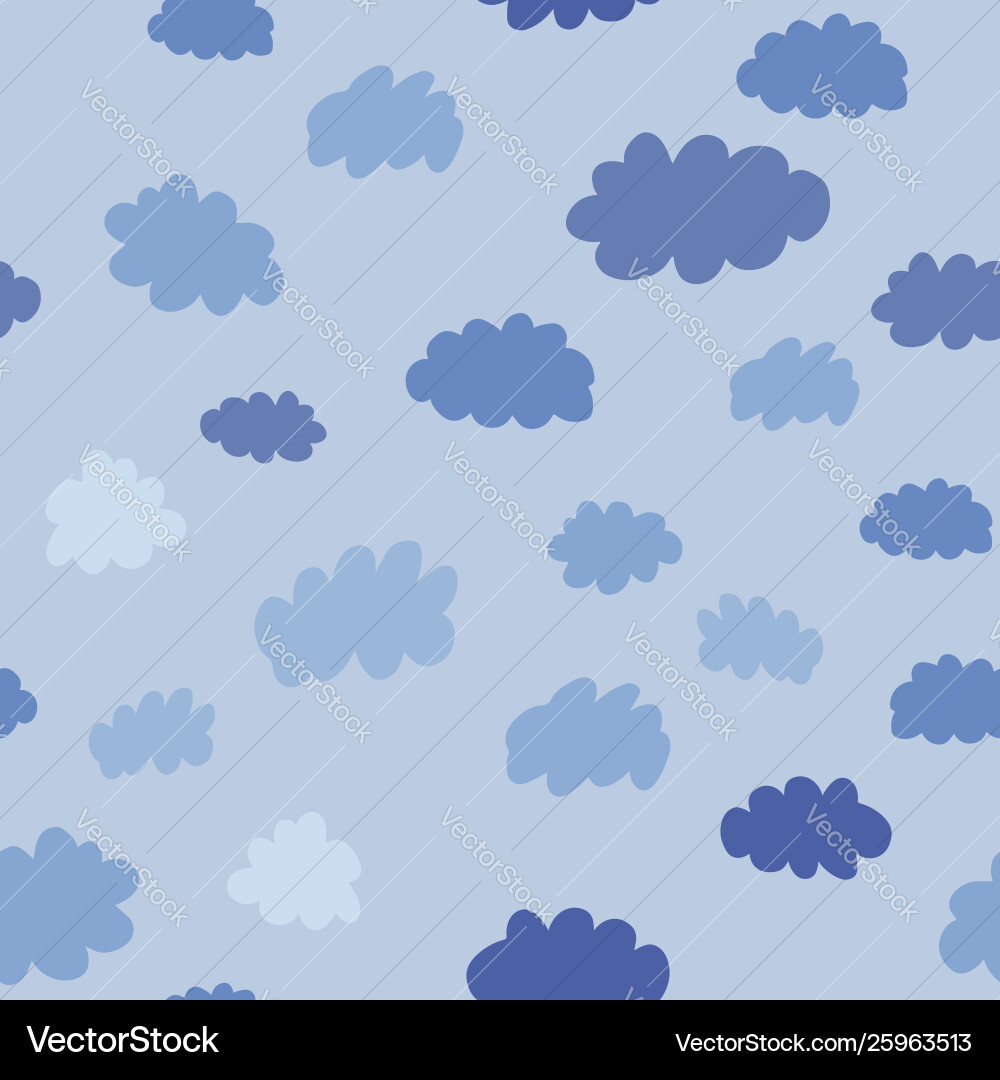 Clouds seamless pattern weather background design vector image