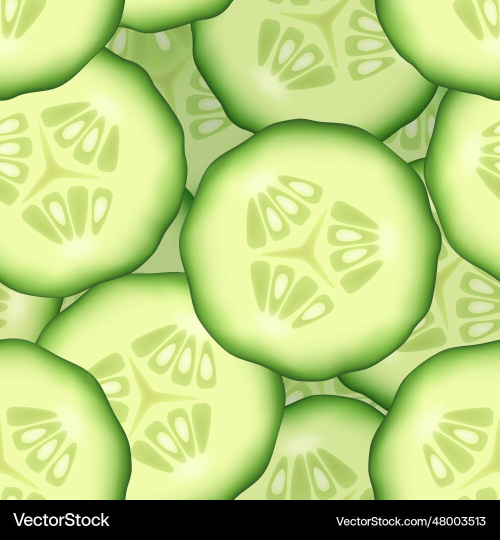 Cucumber Seamless Pattern Vector Image