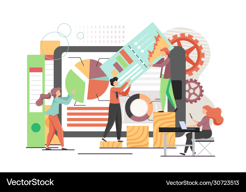 Data Analysis Chart Icons Vector Image