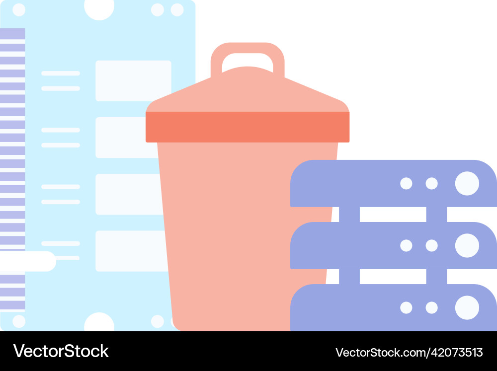 Delete information basket app on computer icon Vector Image